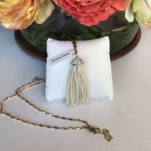 Baublebar pearl and crystal tassel necklace NWT